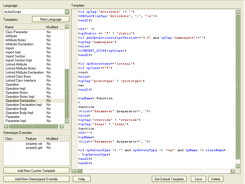 CodeTemplateEditor