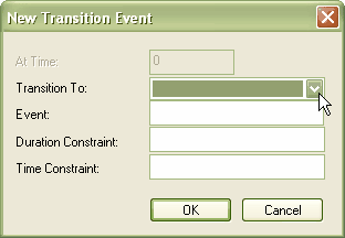 New Transition Event Dialog
